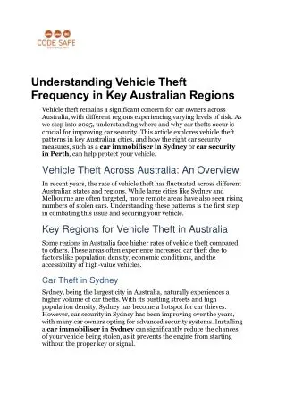 Understanding Vehicle Theft