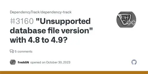 Unsupported database version