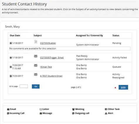 Updated Contact History Table