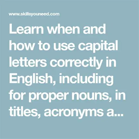 Use Capital Letters Correctly