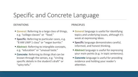 Use specific and concrete examples