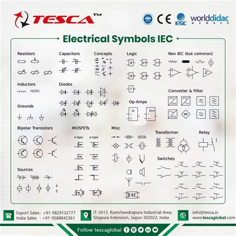 Use standard electrical symbols and notation