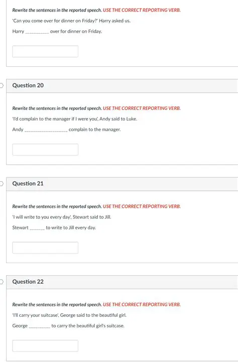 Use the correct reporting verb