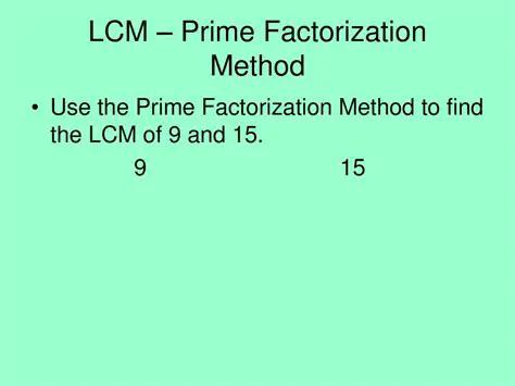 Use the prime factorization method