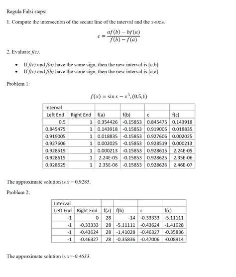 Use the regula falsi method