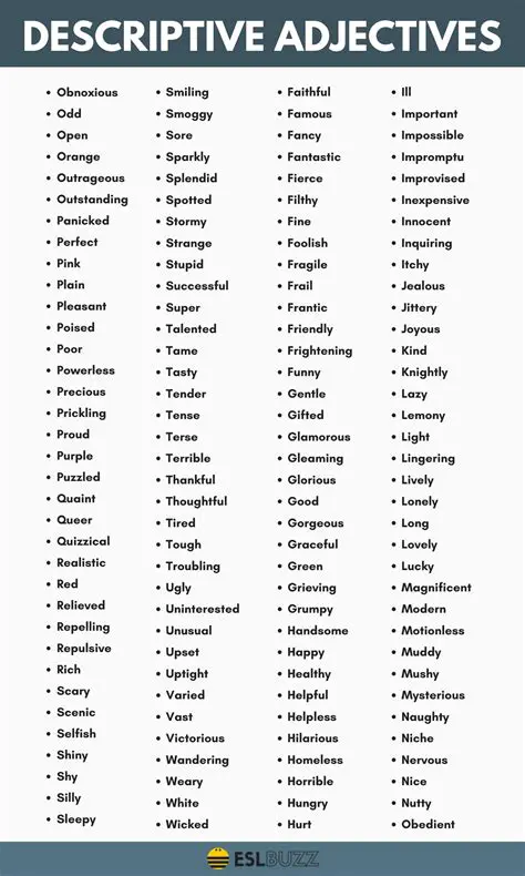 Use vivid and descriptive adjectives