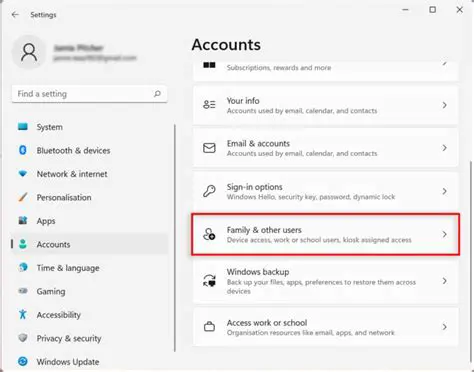 User account configuration