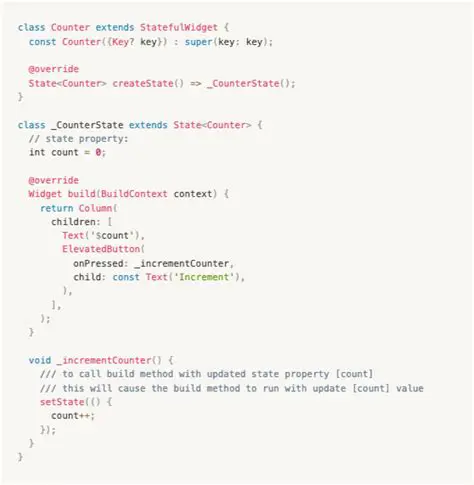 Using a StatefulWidget and its corresponding State class