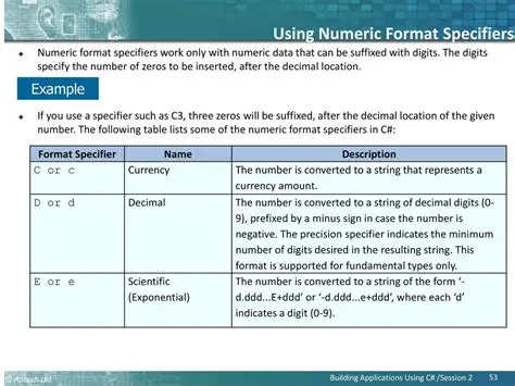 Using Custom Format Specifiers