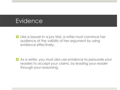 Using Evidence Effectively