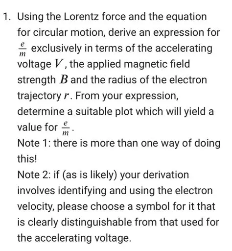 Using the Lorentz force equation