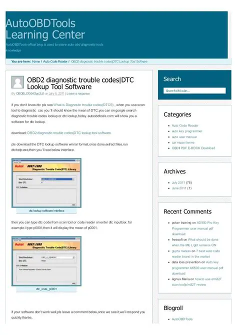 Using the OBD2 DTC Lookup Tool