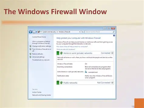 Using the Windows Firewall Control Panel