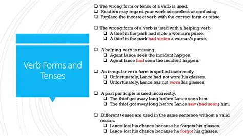 Using the wrong form of the verb