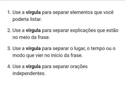 Uso da Virgula para Separar Elementos