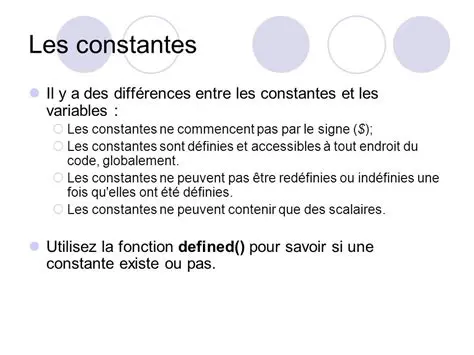 Utilisez des variables et des constantes
