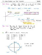 Vector Functions and Their Derivatives