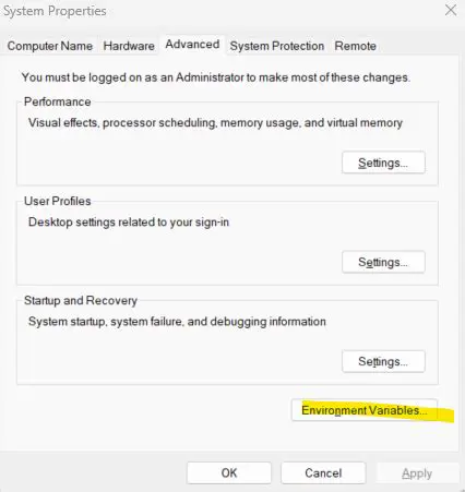 Verify Environment Settings