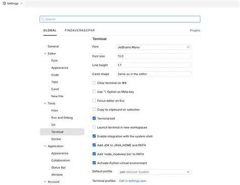 Verify the terminal settings