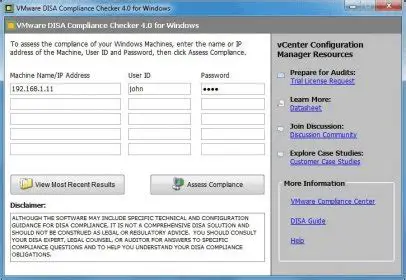 VMware DISA Compliance Checker for Windows
