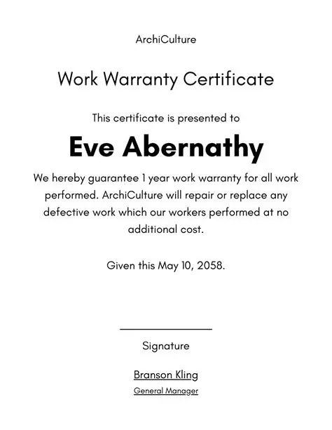 Warranty Information Keeper