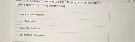 When the National Government Sets Goals for Programs and Expects the State to Achieve Them