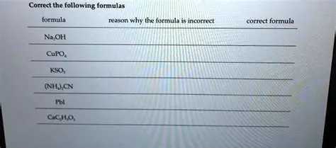 Why the Formula is Incorrect