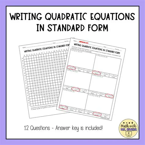 Writing Quadratic Expressions in Standard Form