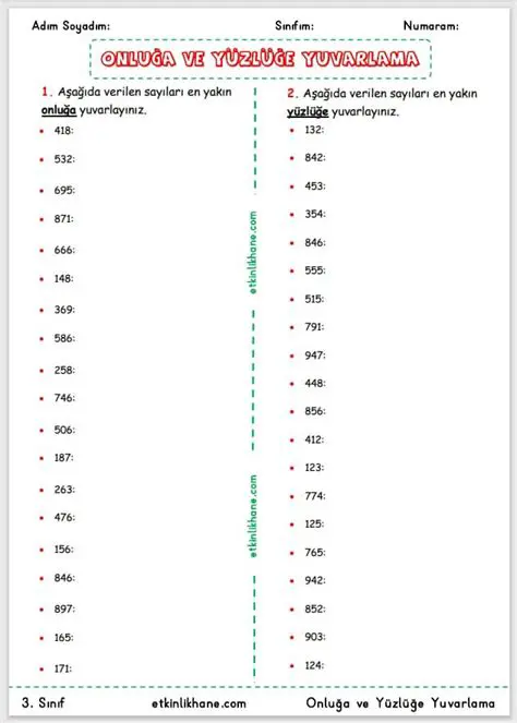 Yuvarlama ve Matematiksel Hesaplamalar
